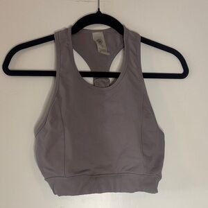 High-Neck Sports Bra in Dusty Lavender by
